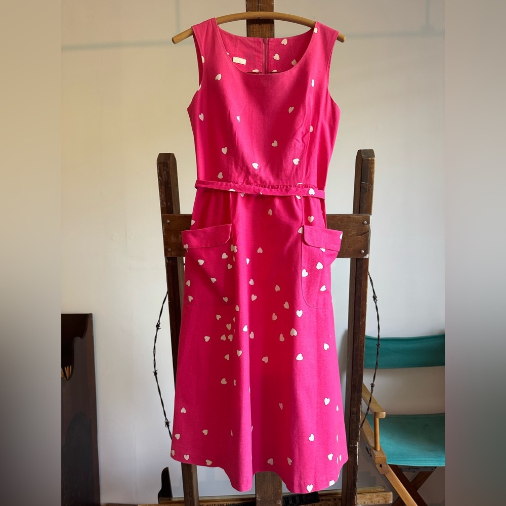 Vintage cotton sundress pink hearts pockets